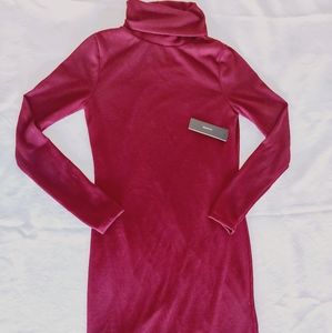 NWT Lulu’s Burgandy Turtle Neck Sweater Midi Dress